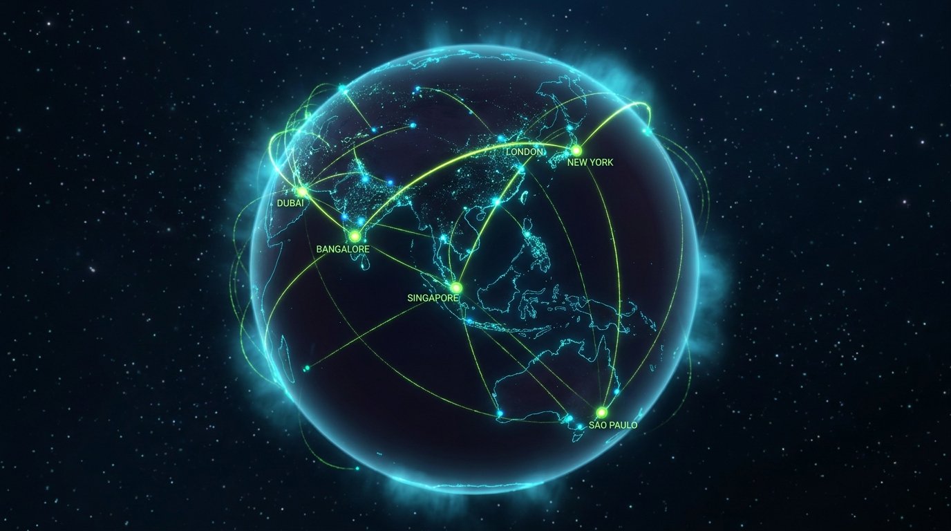 Global tech education network globe